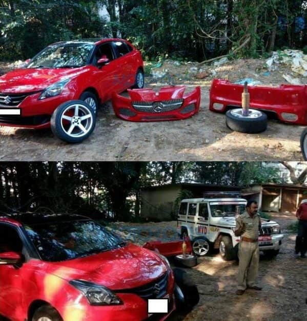 Maruti Baleno Modified To Mercedes A-Class Seized by Kerala RTO