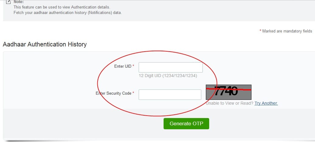 aadhaar card use history check online this way