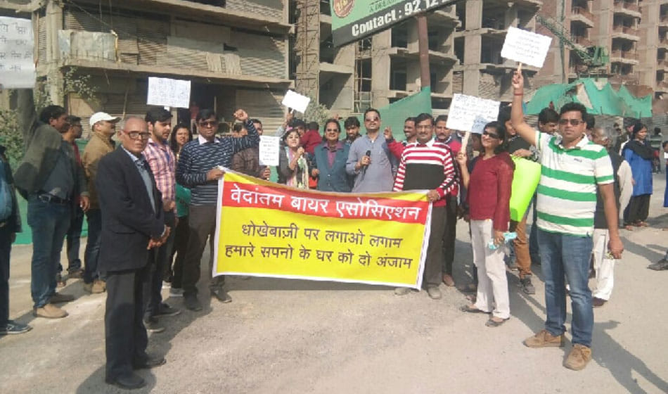 buyers of flat in vedantam builder not get home after seven years in noida