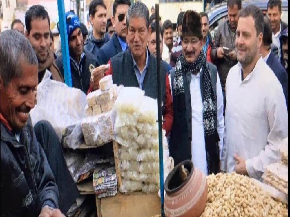 rahul gandhi interacted with peanuts theli wala in rishikesh