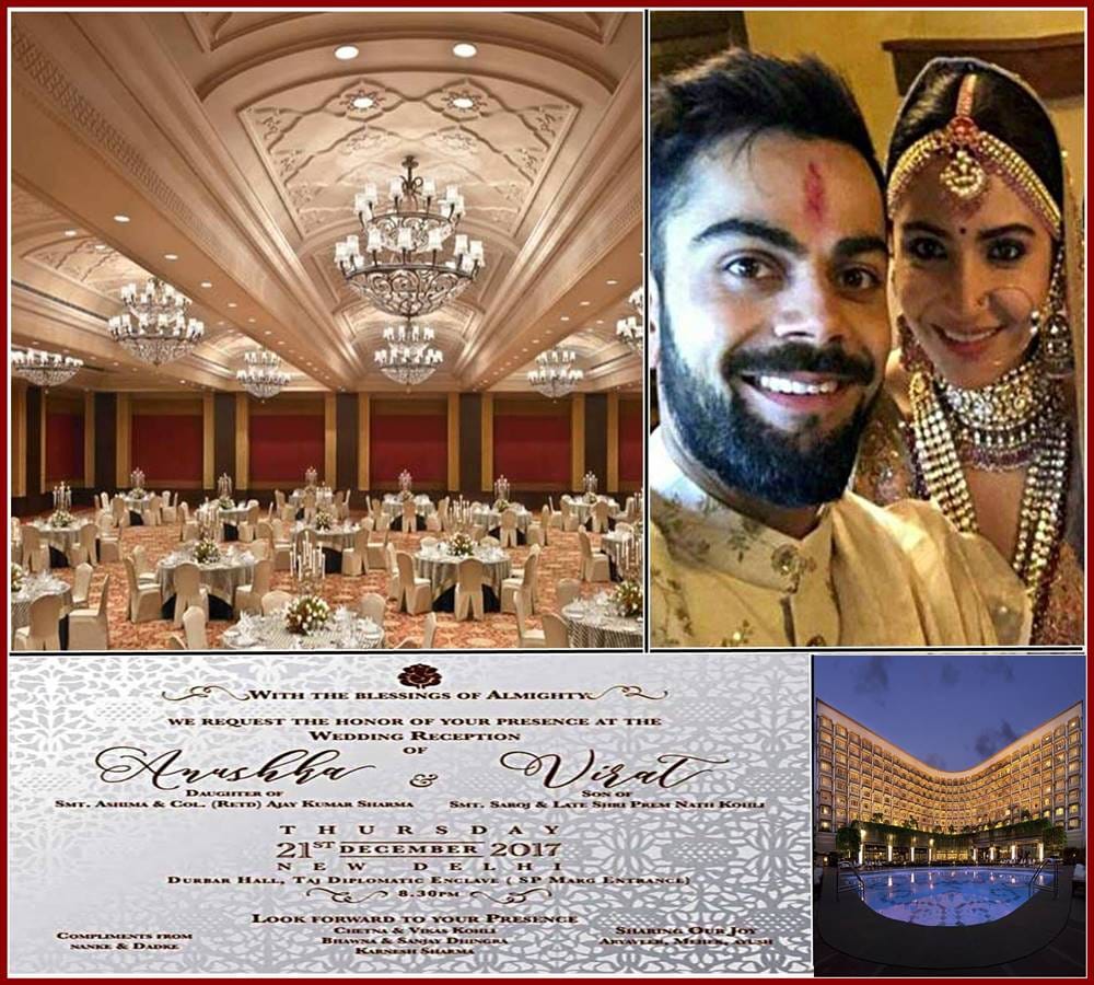 Virat kohli and Anushka sharma wedding reception at this luxurious hotel