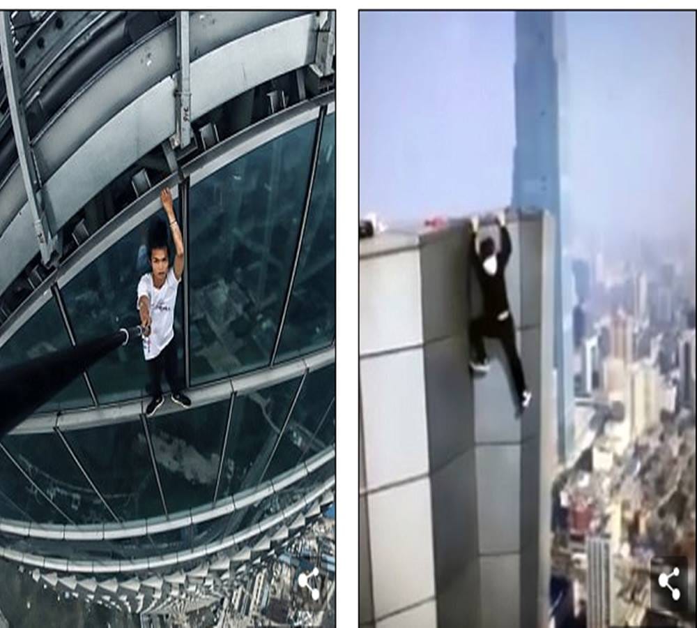 Harrowing footage captured of death when Chinese rooftopper doing stunt for selfie 