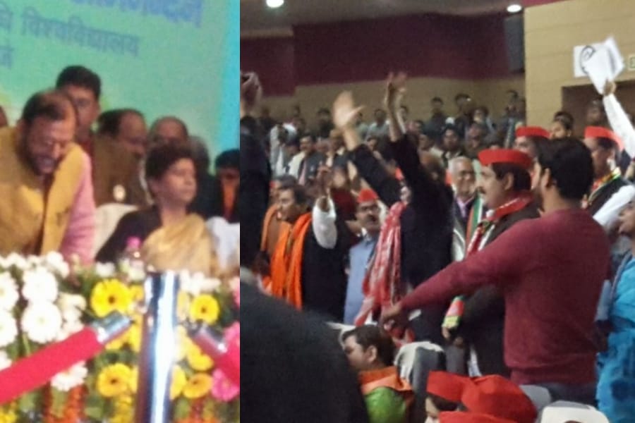 Lucknow mayor sanyukta bhatiya oath ceremony.