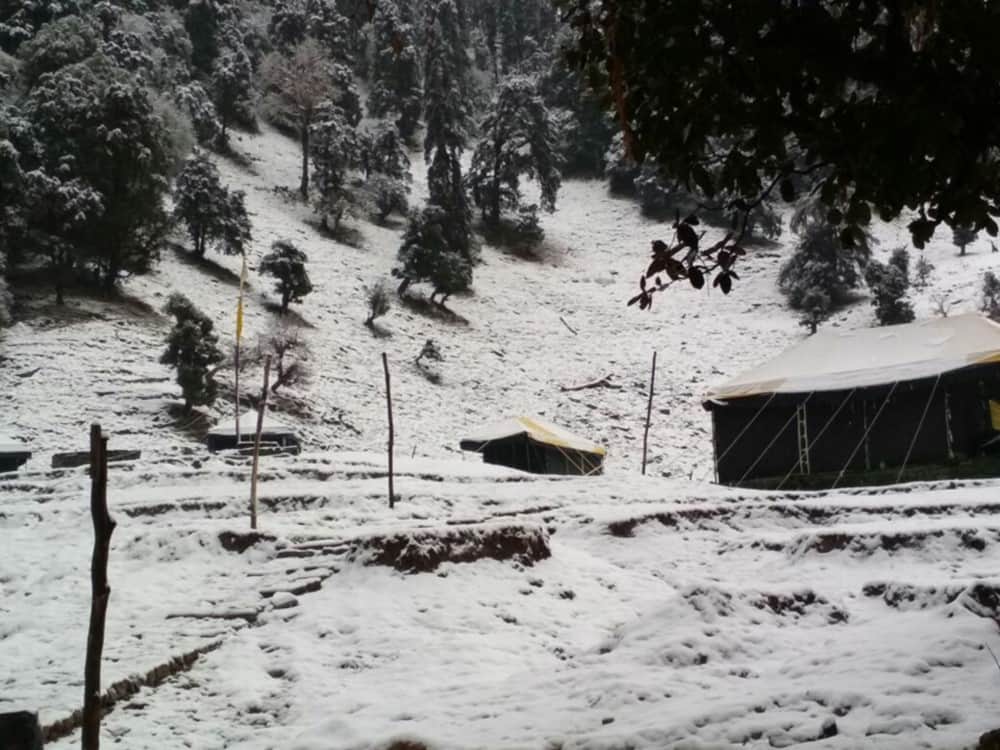 heavy snowfall in uttarakhand photos