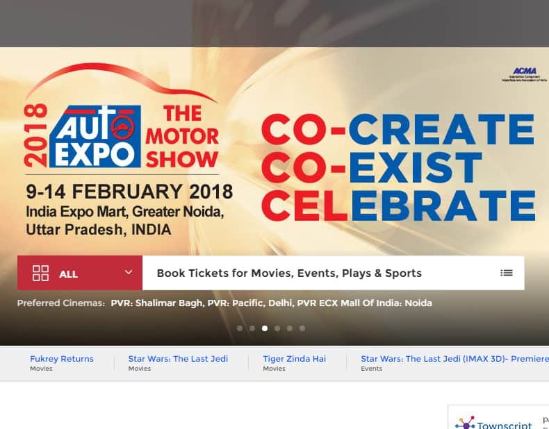 2018 Auto Expo Tickets booking Starts on Bookmyshow: Price, Dates and Home Delivery