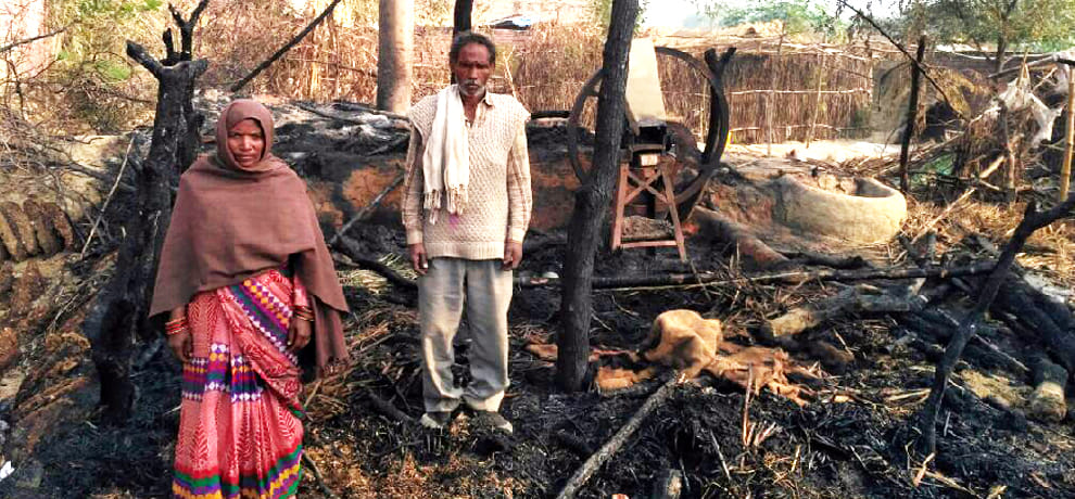 a drunk man put the hut in fire