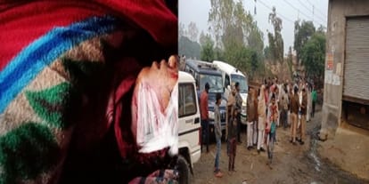 Dead body in a cremation ground and asking for justice, funeral