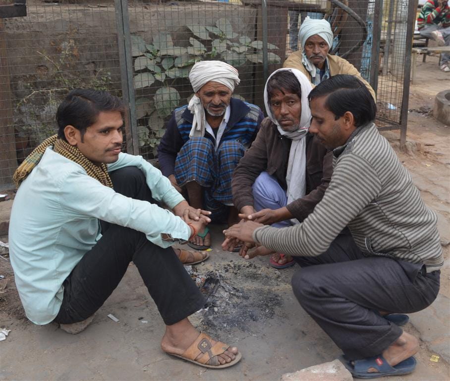People shocked by the coldness of winter