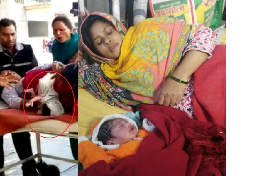 A woman delivered baby on e rickshaw in Lucknow.