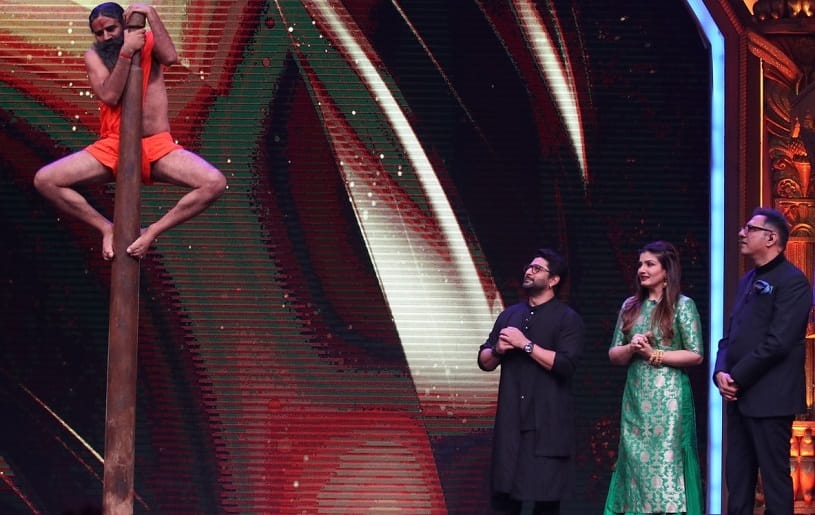 Vaishnavi challenges Baba Ramdev on stage of super dancer 2 to do aerial yoga