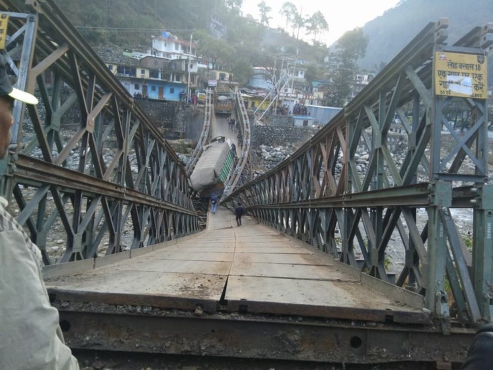 reason behind uttarkashi valley bridge broken on gangotri highway