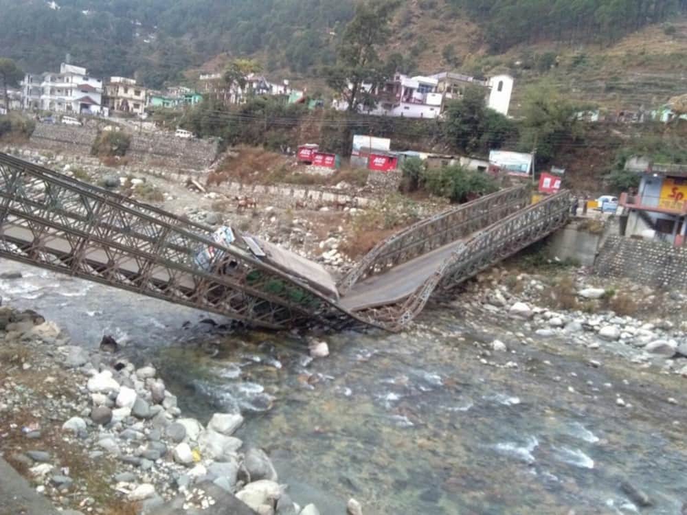 reason behind uttarkashi valley bridge broken on gangotri highway