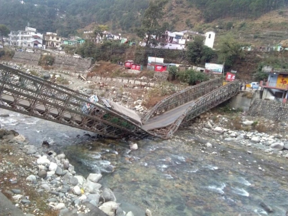 reason behind uttarkashi valley bridge broken on gangotri highway