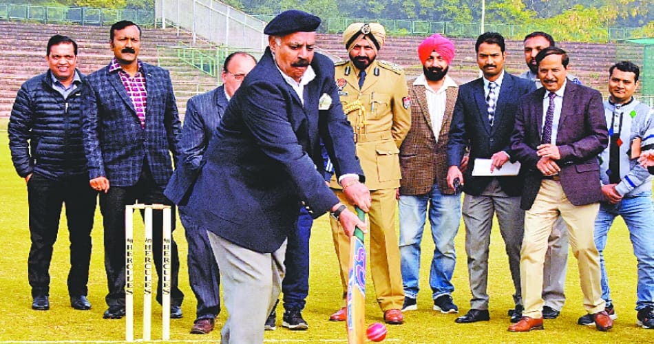 chandigarh administrator vp singh badnore in cricket ground