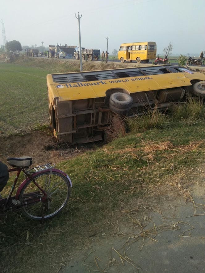 a school bus fell in returning time