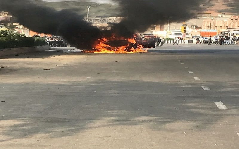 jaipur the burning car at delhi highway