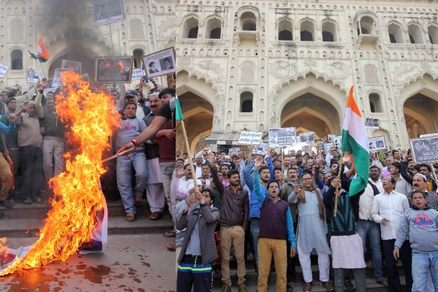 muslims protest against america on Jerusalem issue.