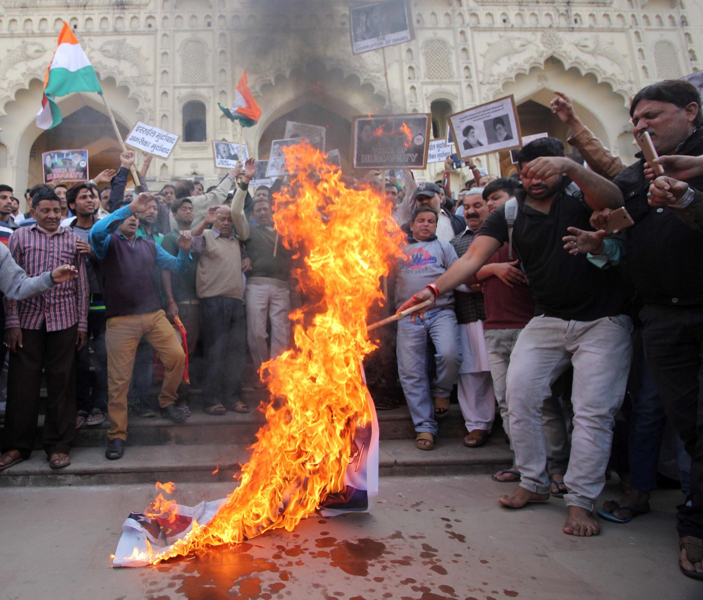 muslims protest against america on Jerusalem issue.