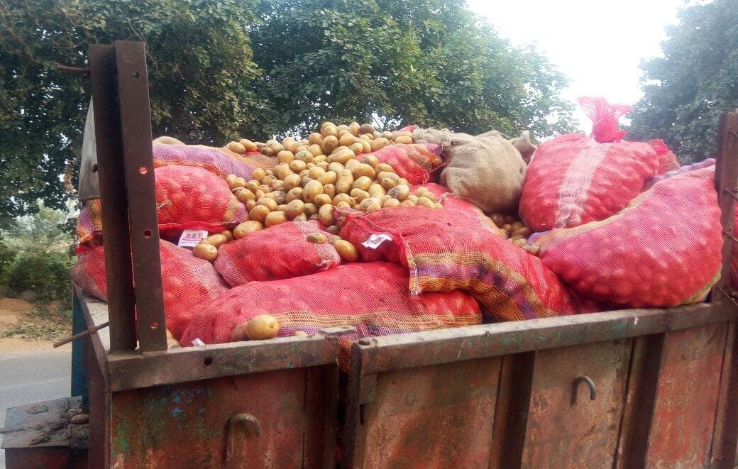 potatos thrown on highway side