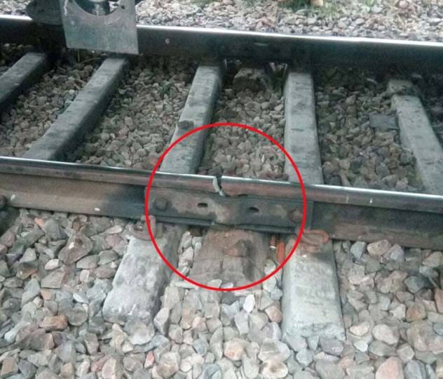 indian railway two emu trains crossed crack railway track