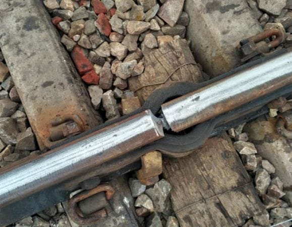 indian railway two emu trains crossed crack railway track