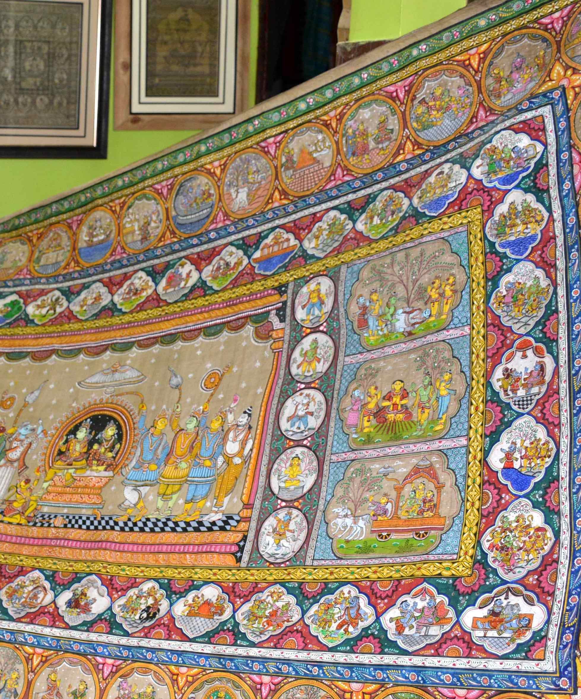 Ramayan engrave on silk cloth in varanasi