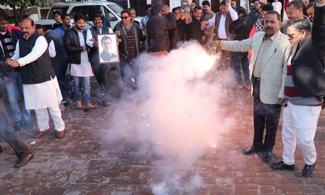 dehradun celebration for rahul gandhi as congress president