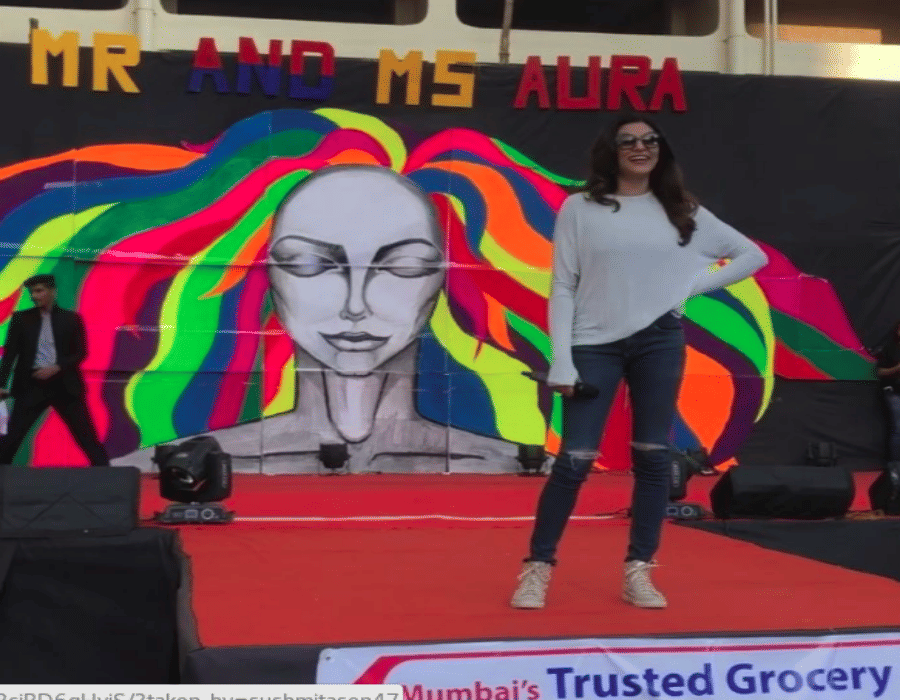 sushmita sen dance with students of mumbai college