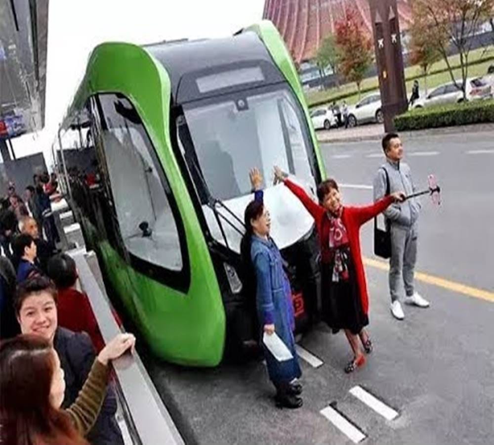 This is the worlds most unique train running without tracks