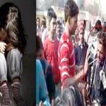 दुष्कर्म के आरोपी के गले में डाली जूतों की माला
