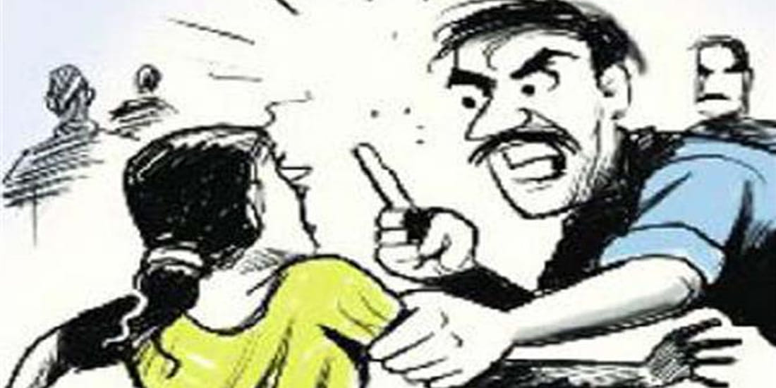 Man beat woman at station