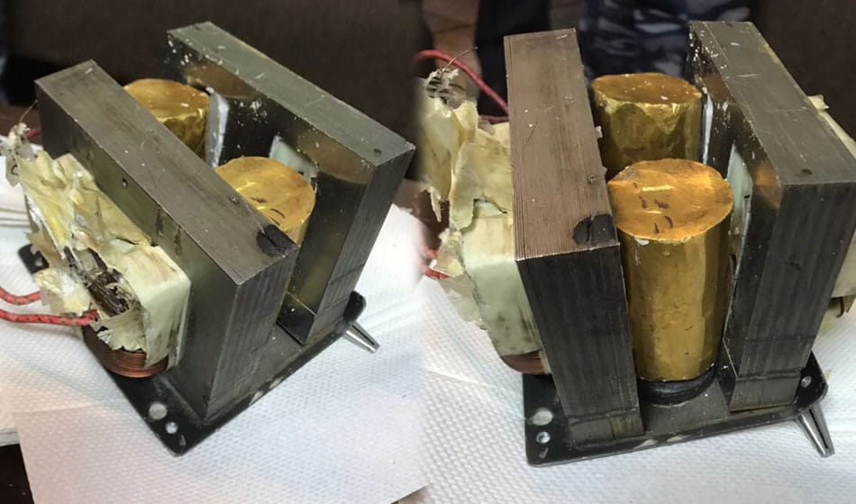 gold cylindrical Microwave oven seized at igi airport with market value of Rs 56,69,400
