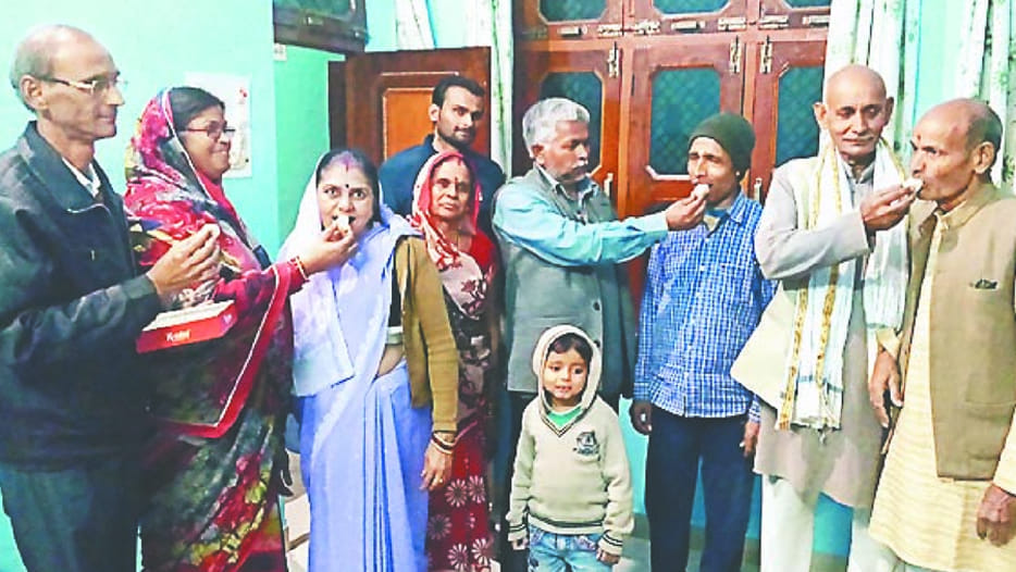 uncle celebrate victory of his six time winning mla nephew