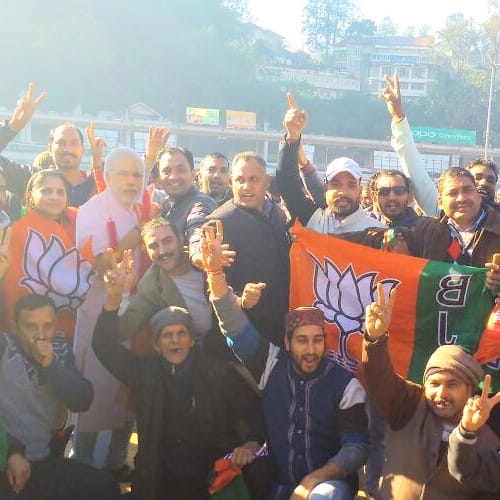himachal election 2017 live result supporter celebrating after winning election