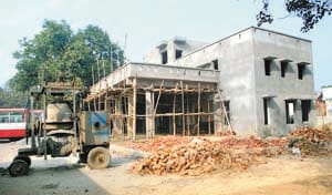 model bus station construction yet not completed