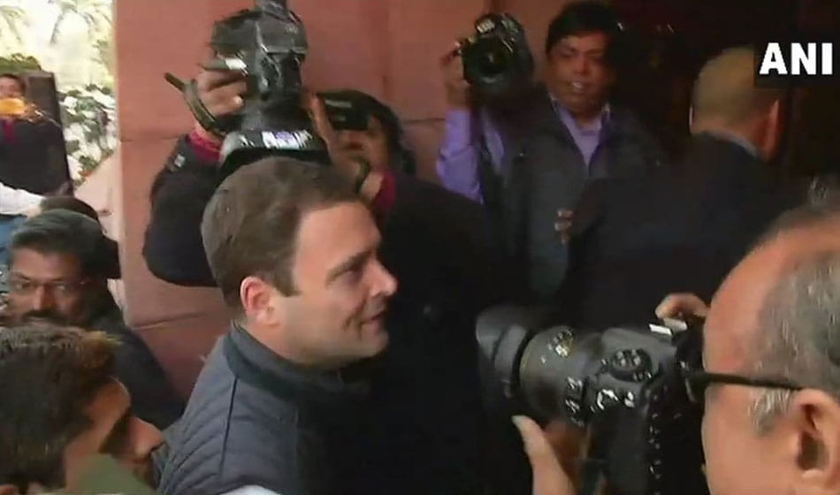 rahul gandhi leaves his delhi residence before election results of gujarat and himachal