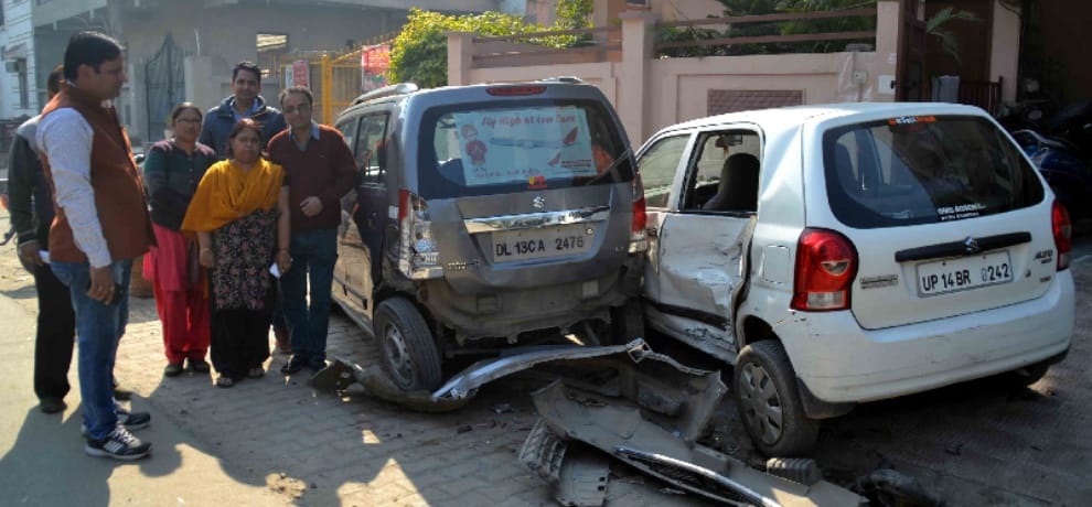 student of ninth class hit 6 cars 