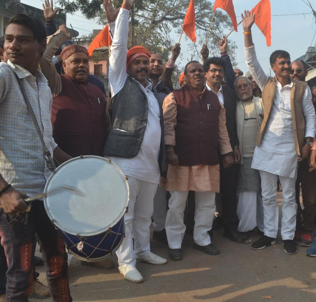 see the photos of BJP victory celebration in purvanchal