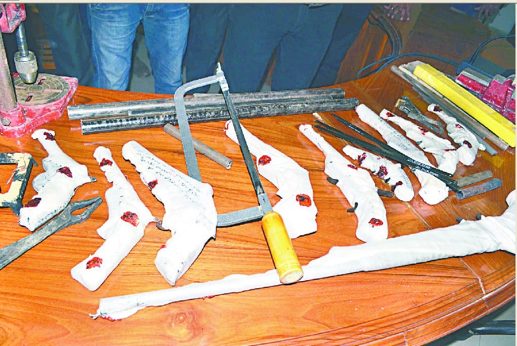 They were being made in the field of sugarcane, rifles
