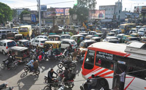 traffic jam because of bjp leader