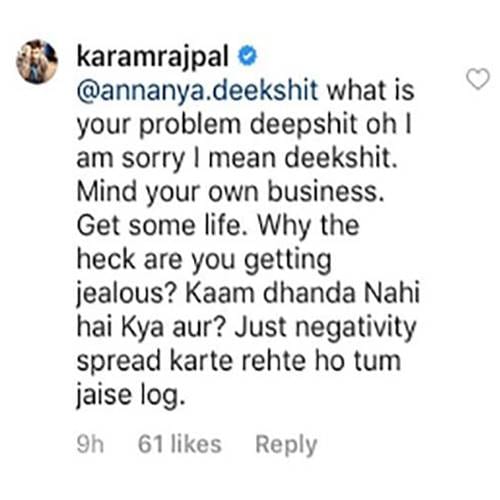 TV Actor Karam Rajpal trolled by internet user
