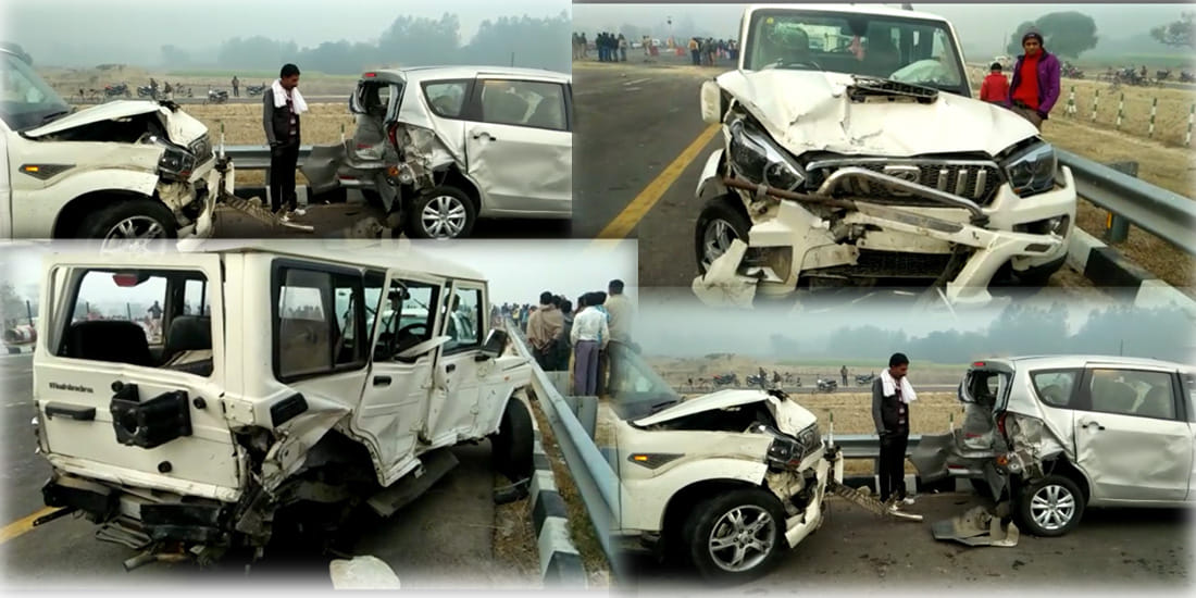 Agra Lucknow expressway road accident due to fog 