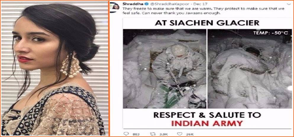 Shraddha Kapoor trolled heavily on social media after tweeting a fake 'Indian Army' photo