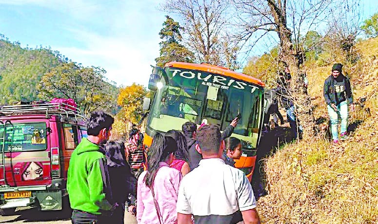 Bus tourists trapped in creek built for cabin