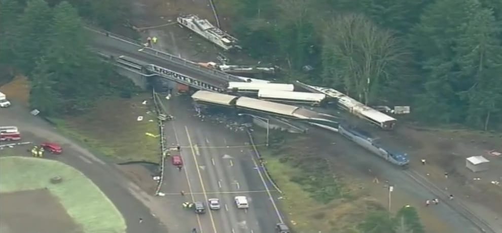 Amtrak passenger train  derailed in Washington 
