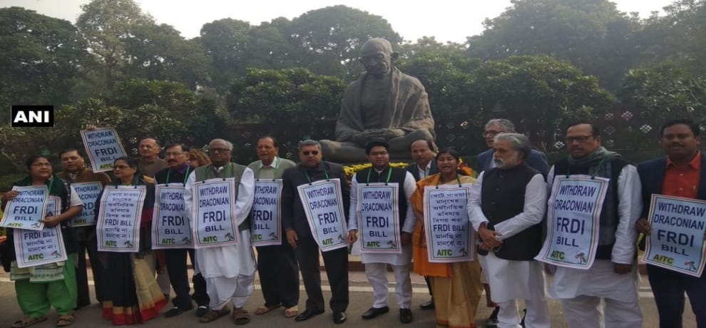 Trinamool Congress hold protest at Parliament 
