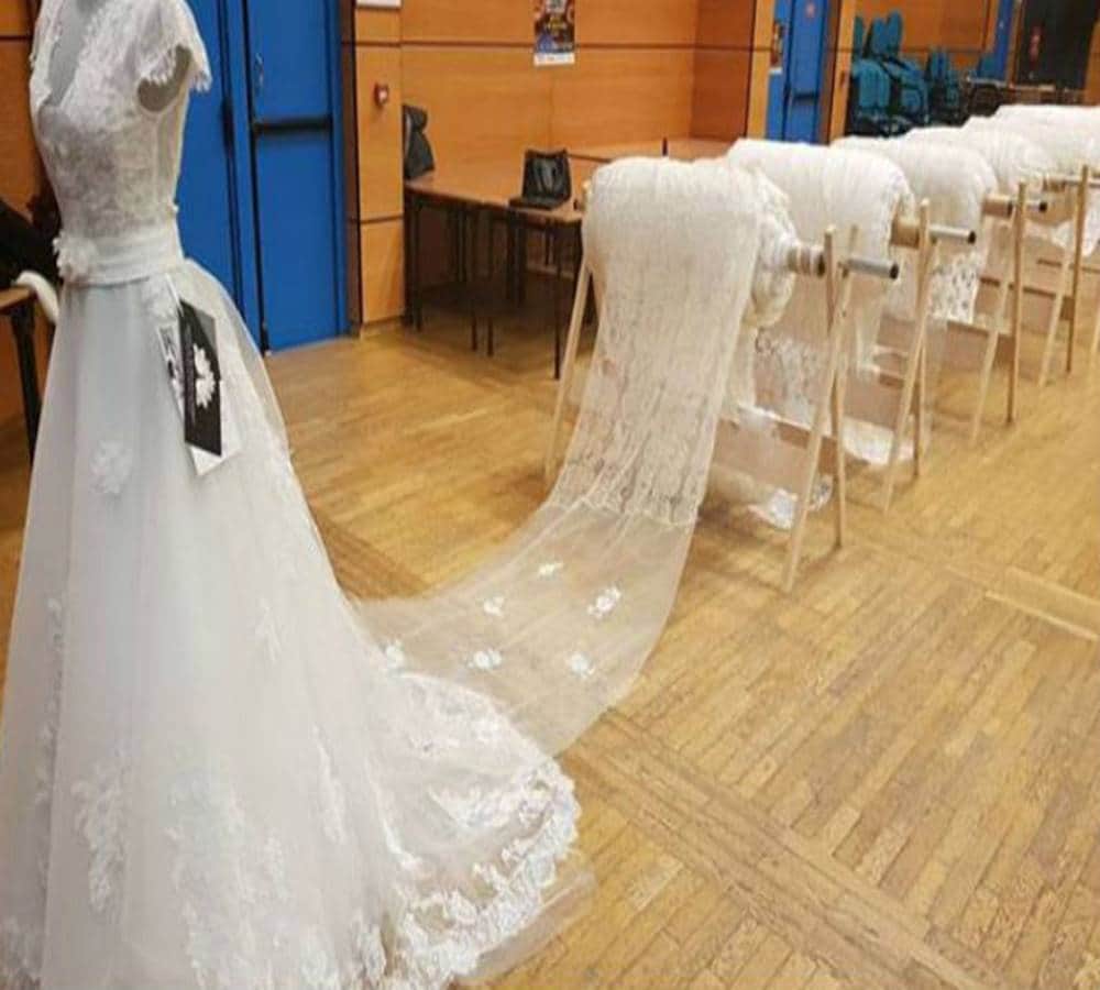 worlds longest wedding dress can actually cover mount everest