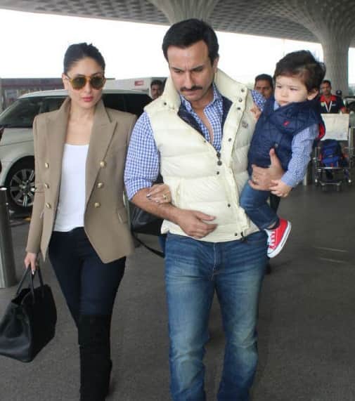 Taimur Ali Khan enjoys a tractor ride with Saif Ali Khan and Kareena Kapoor