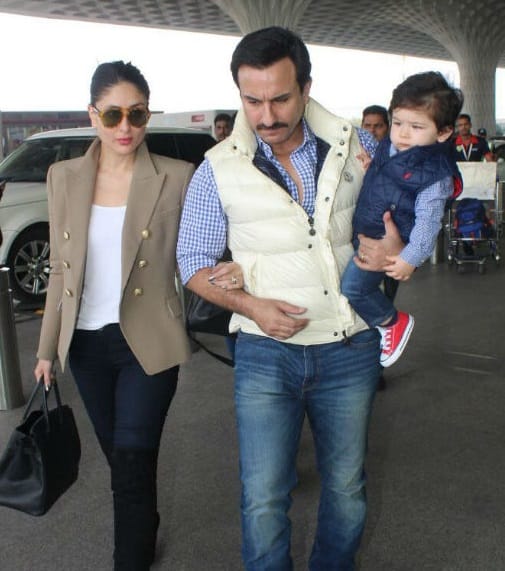 Taimur Ali Khan enjoys a tractor ride with Saif Ali Khan and Kareena Kapoor