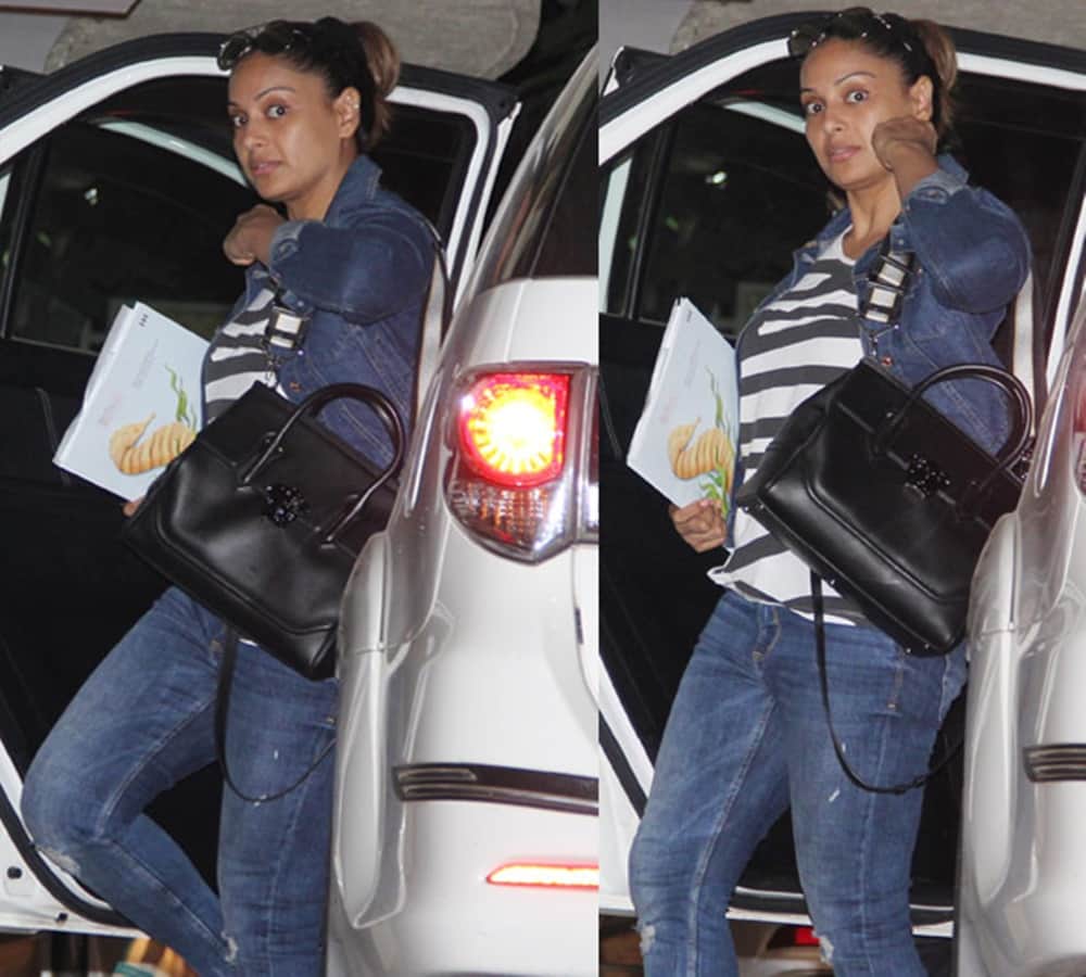 Bipasha Basu and karan singh grover spotted outside a suburban hospital